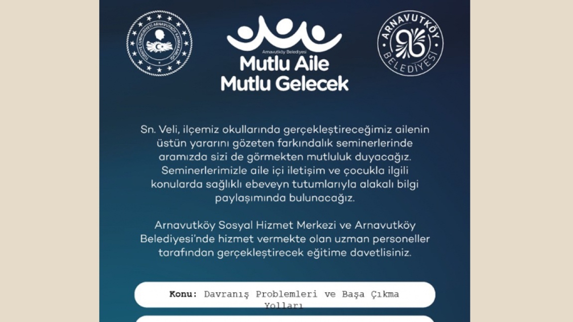 Davranış Problemleri ve Başa Çıkma Yolları Semineri